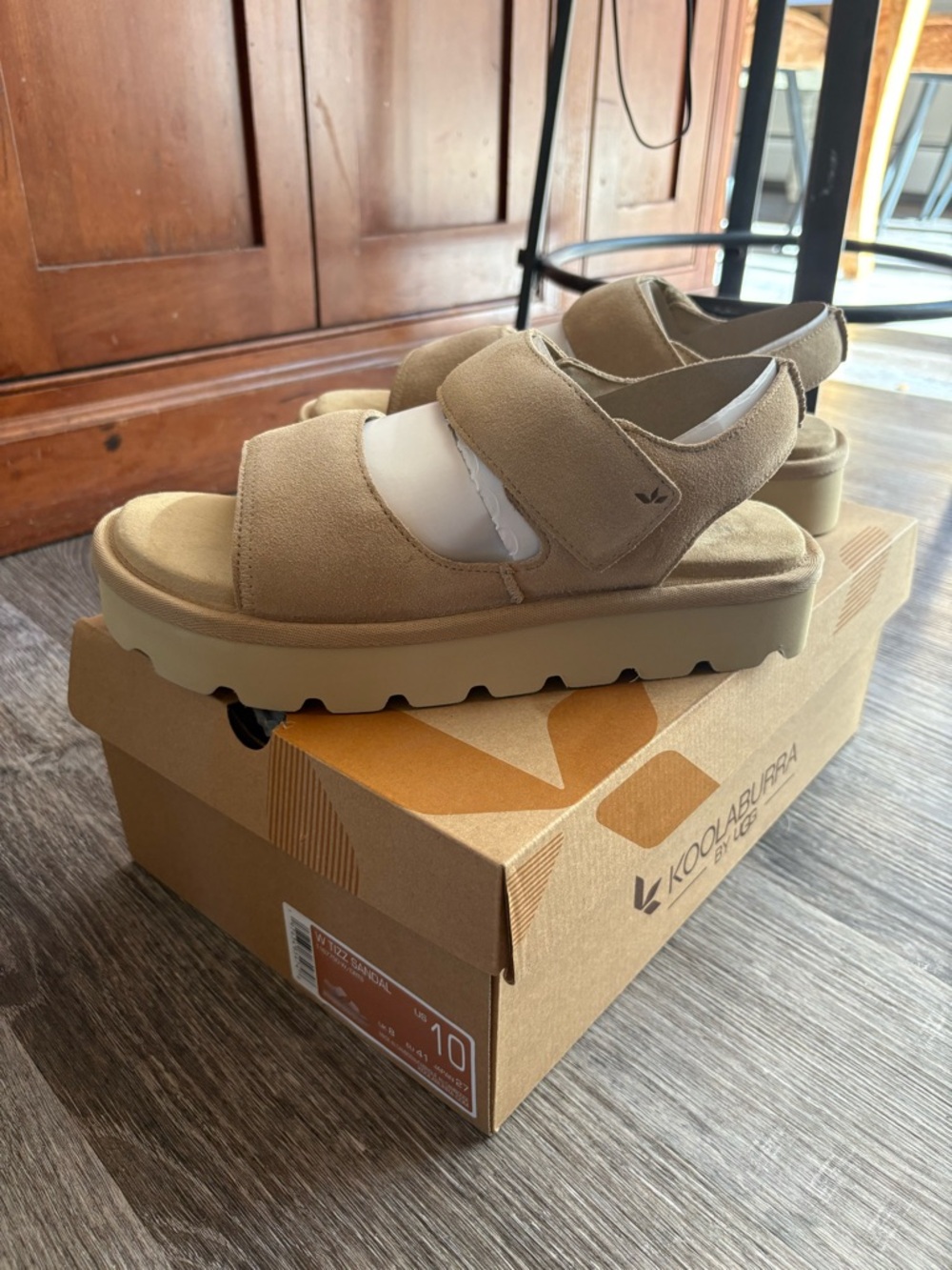 Koolaburra by Ugg Beige Suede velcro Sandals